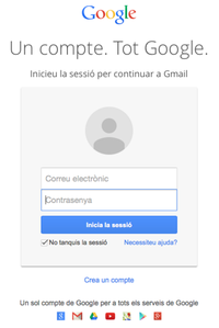 Inici del correu Gmail