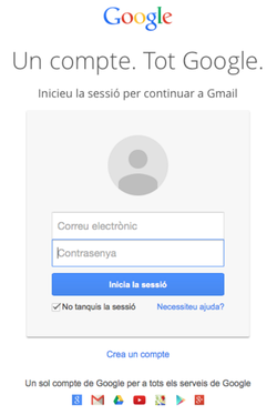 Inici del correu Gmail